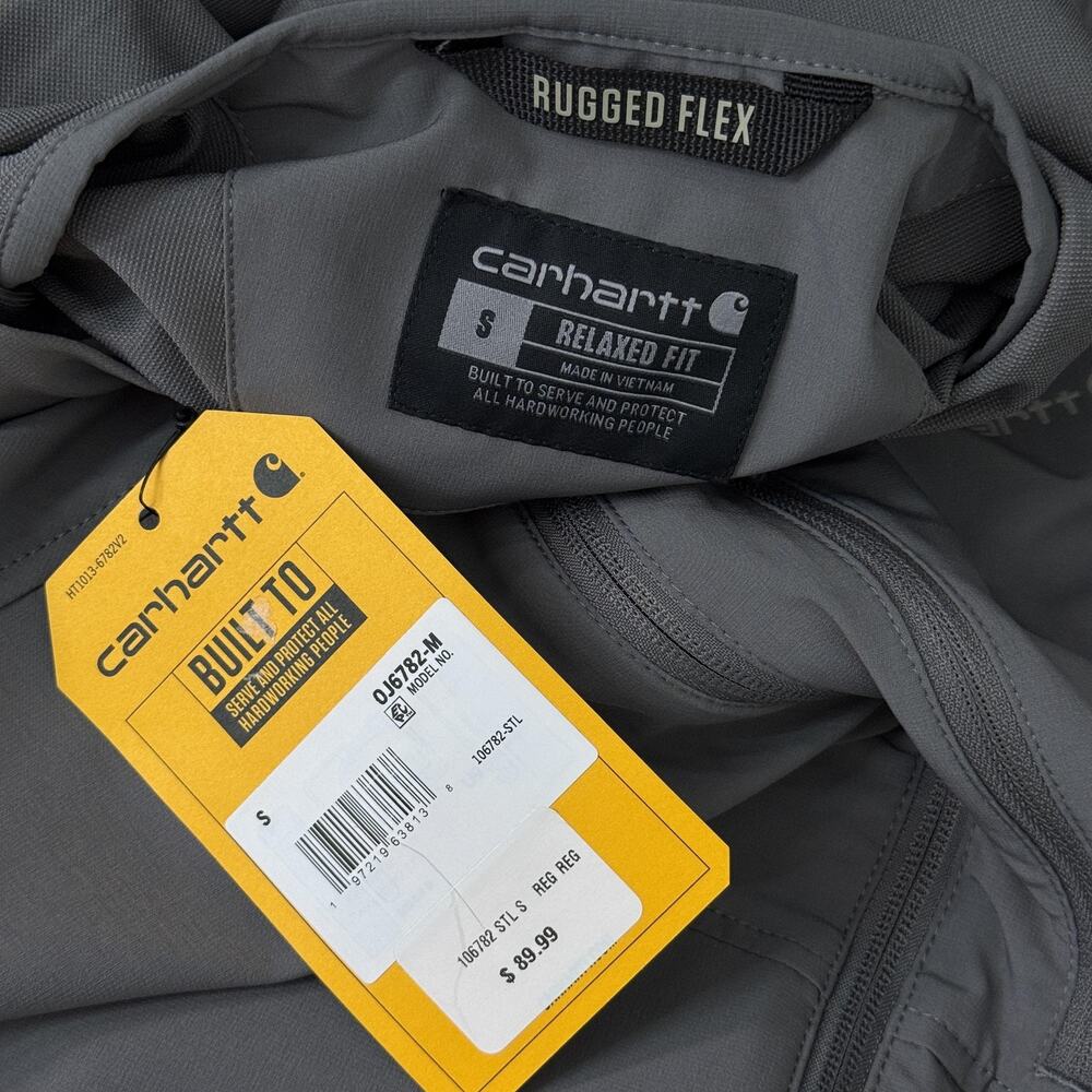 Carhartt Jacket Mens Small Force Sun Defender Relaxed Rugged Flex Zip Grey NEW - Picture 3 of 9